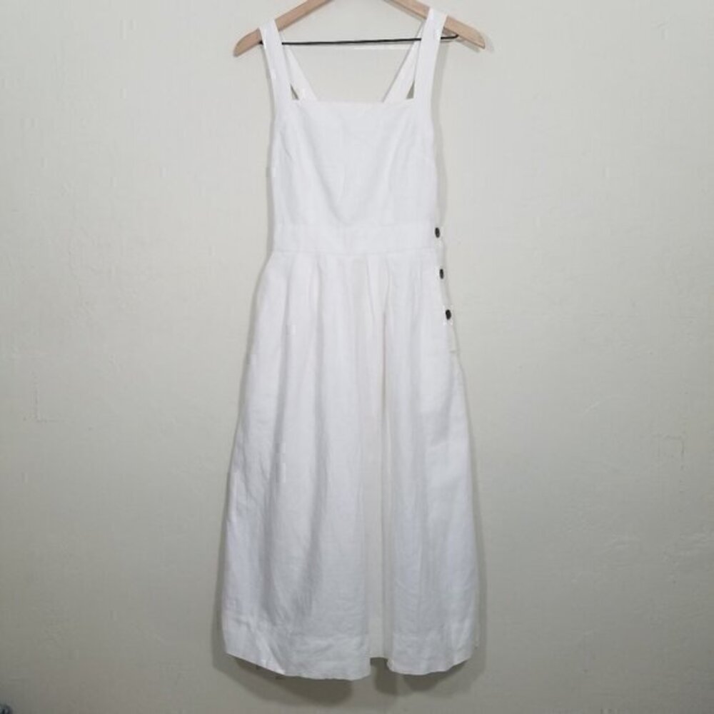 NWT GAP Linen/Cotton Dress with Pockets White Size 4